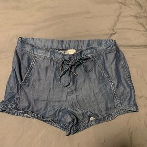 Splendid comfy denim tie shorts